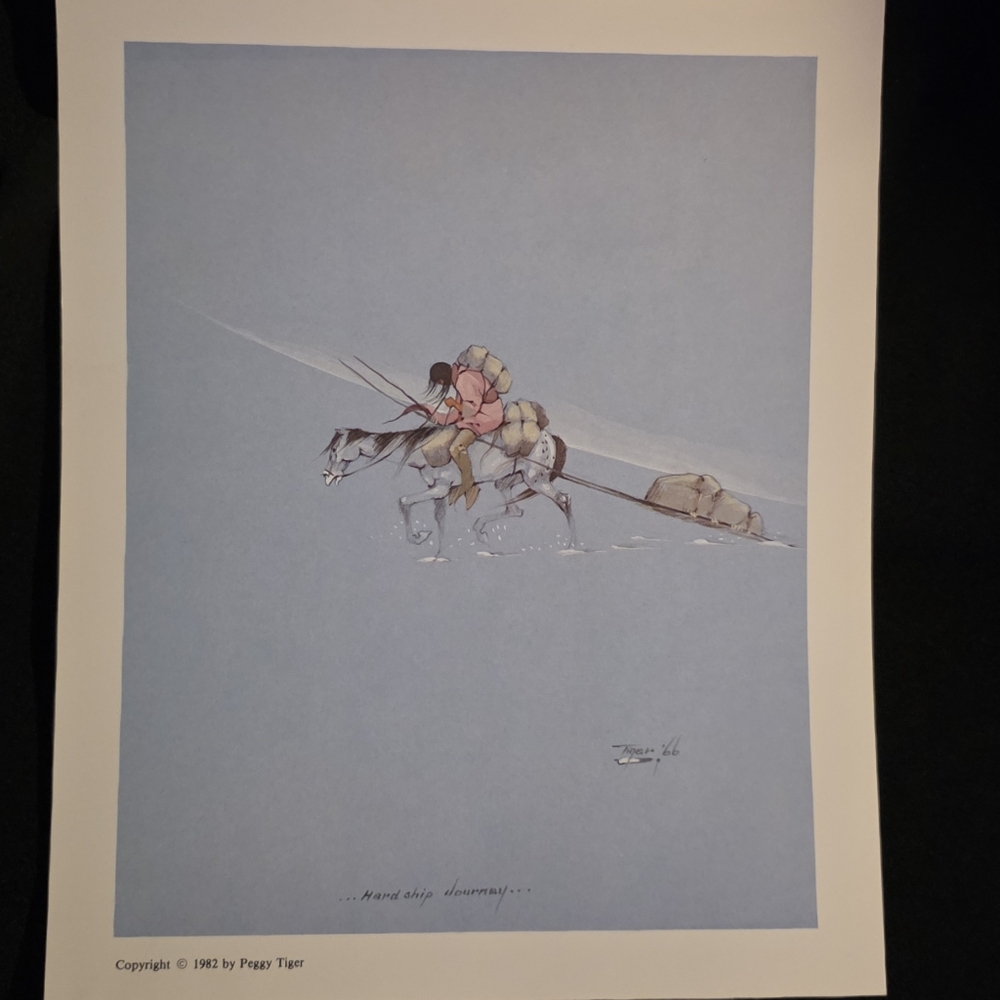 “Hardship Journey” by Peggy Tiger – 1982 Native American Art Print – $100 Each